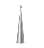 Lübech Living juletræ Creased cone metallic silver højde 37 cm og diameter 8,5 cm - Fransenhome